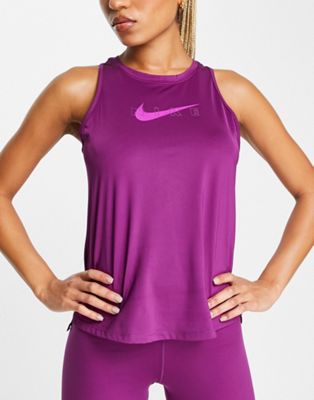 Nike Training One Dri-FIT Swoosh graphic vest top in pink - ASOS Price Checker