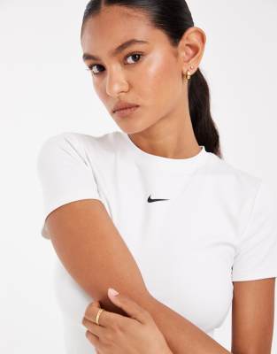 Nike One Fitted Maglietta Palestra Bianco Donna M - Immagine 4