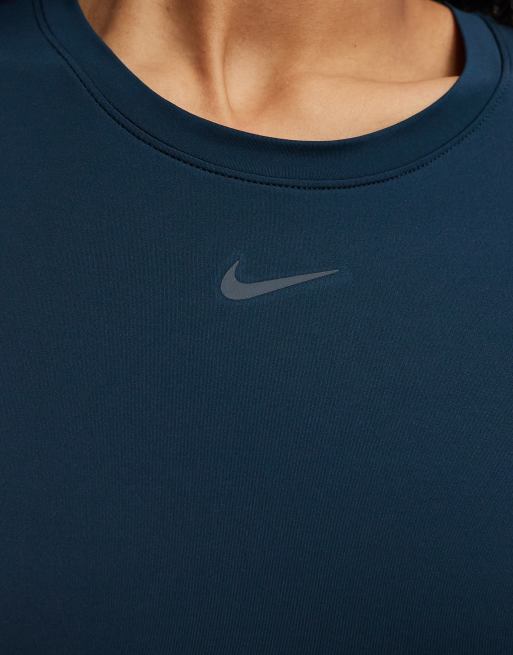 Nike Training One Dri-FIT top in navy, 3 of 4