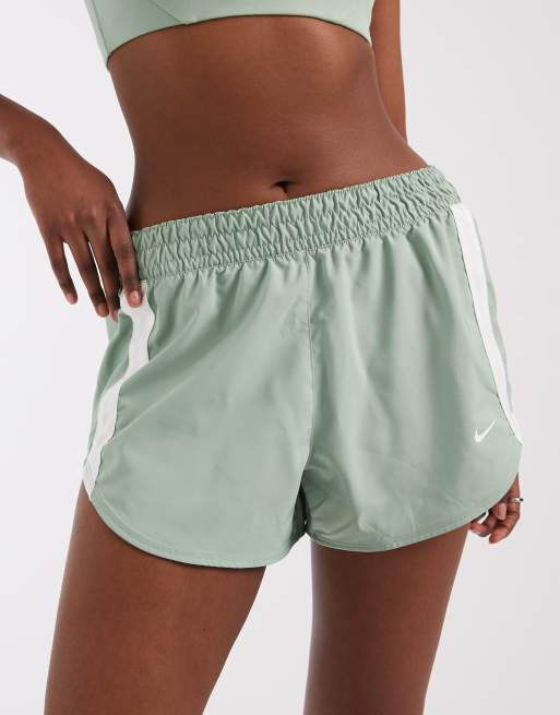 Nike Training One Dri-FIT woven shorts in white and green, 3 of 5