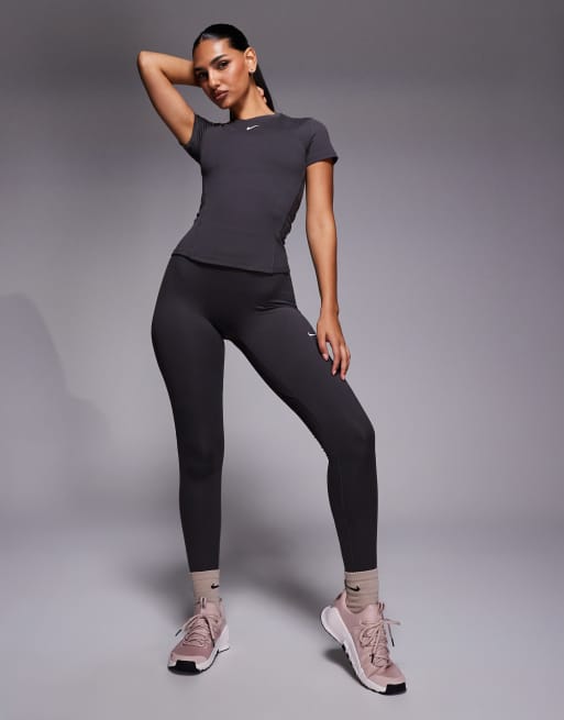 Nike Training One fitted short sleeve top in grey, 3 of 4