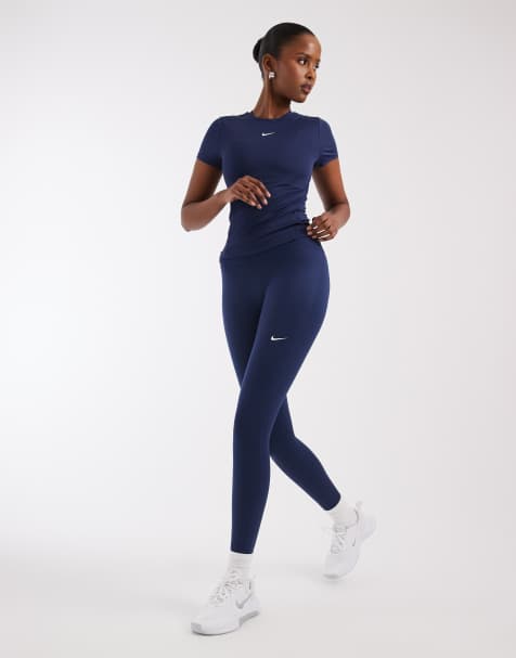 Nike Training – One – Granatowe legginsy o długości 7/8 z wysokim stanem - view 1