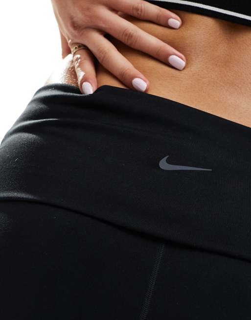 Nike Training One high waisted foldover pants in black, 2 of 5