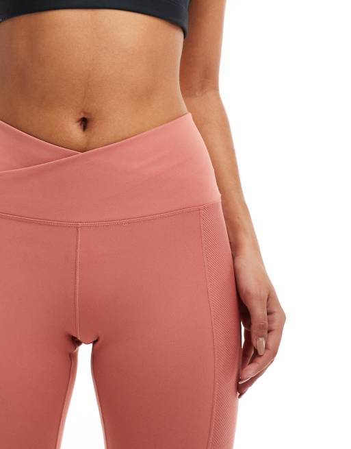 Nike Training - One - Legging 7/8ème à taille haute effet croisé - Rose, 3 de 5