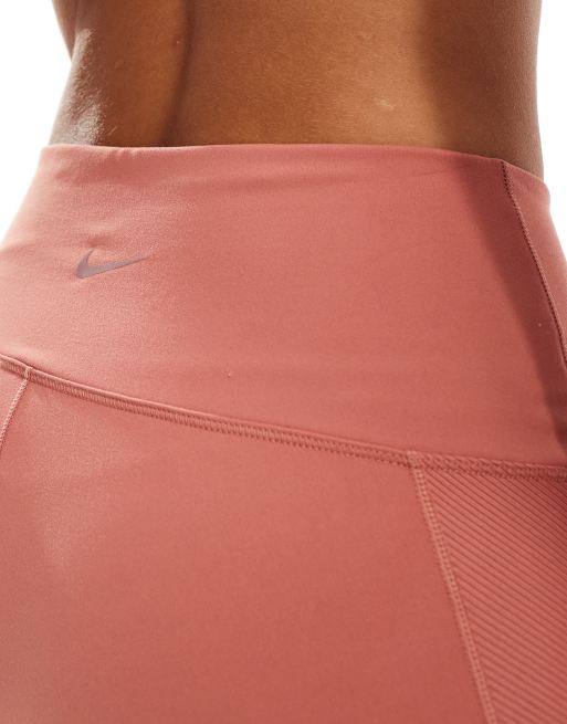 Nike Training - One - Legging 7/8ème à taille haute effet croisé - Rose, 5 de 5