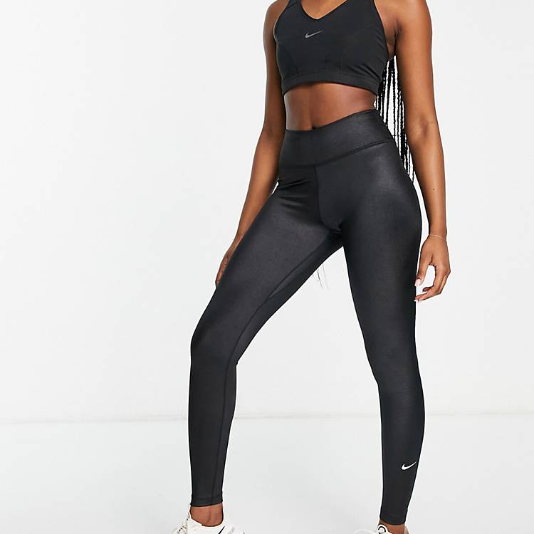 Nike Training - One - Legging en tissu Dri-FIT ultra brillant - Noir