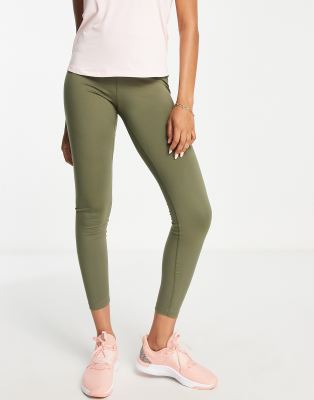 Nike Training One Dri-FIT midrise leggings in khaki - ASOS Price Checker