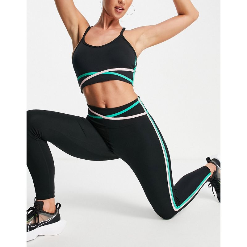 nVon3 Donna Nike Training - One - Leggings con dettagli incrociati, colore nero