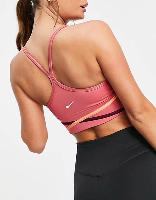 Nike Training One light support twist detail sports bra in pink