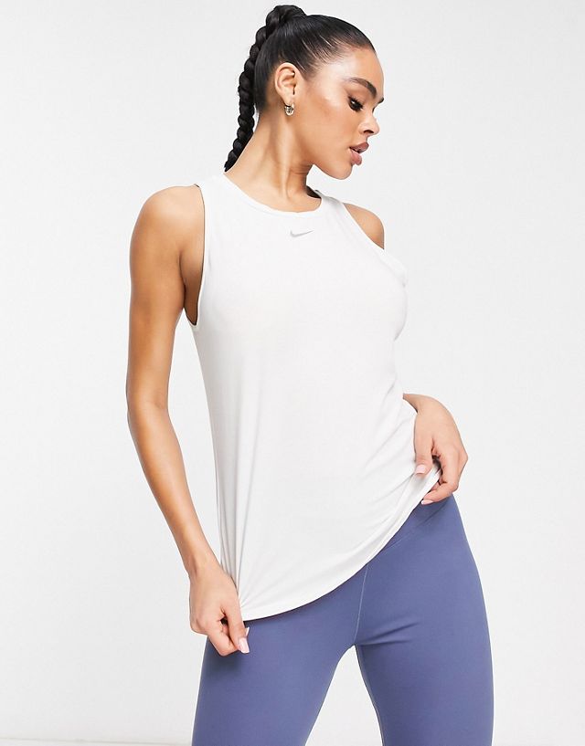 Nike Training One Luxe Dri-FIT standard fit tank top in white