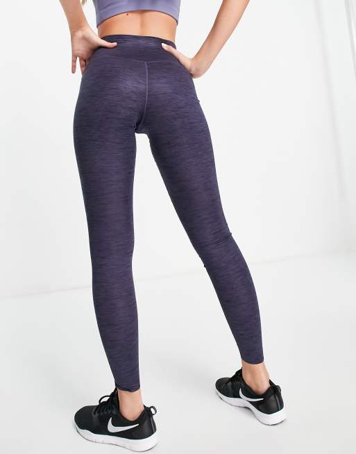 Nike Training One Luxe leggings in blue marl, 2 of 4