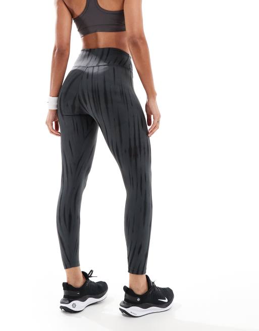 Nike Training One printed high-waisted 7/8 leggings in black, 2 of 5