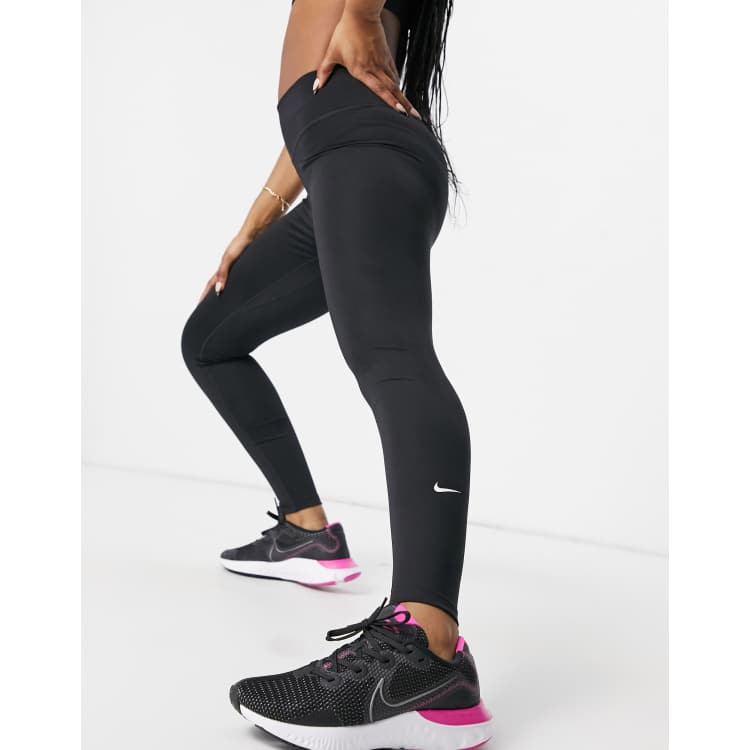 Nike Training - Just Do It - Leggings neri con pannelli a rete