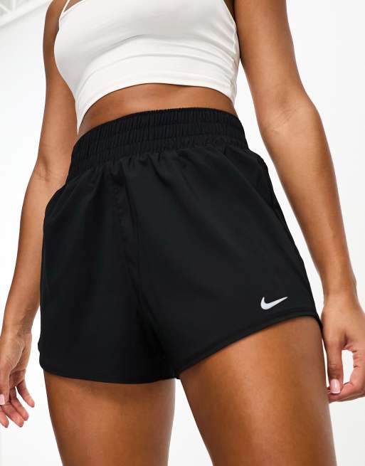 Nike Training – One – Shorts in Schwarz mit hohem Bund, 3 Zoll Schrittlänge