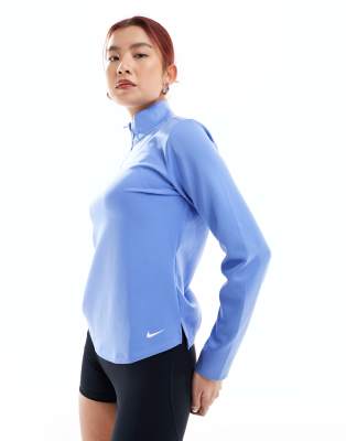 Nike One Therma-fit Half-zip Top In Blue-white | ModeSens