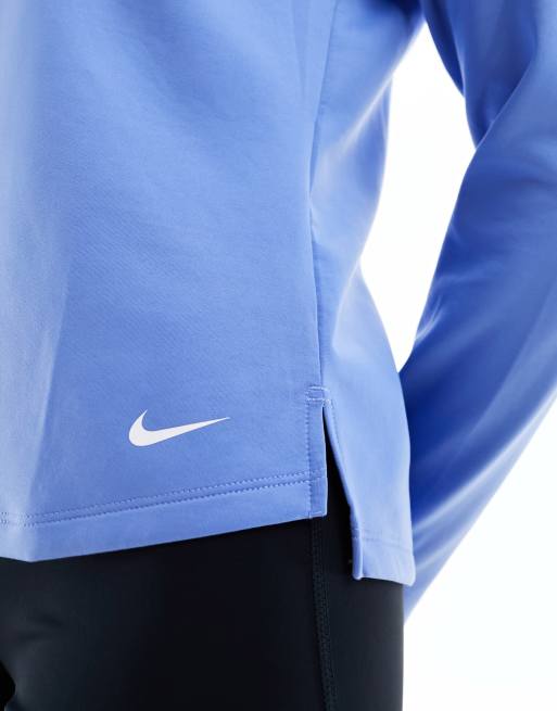 Nike Training One Therma-Fit half-zip top in blue