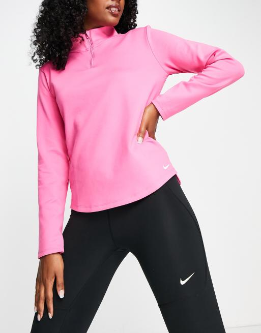 Pink half sale zip nike