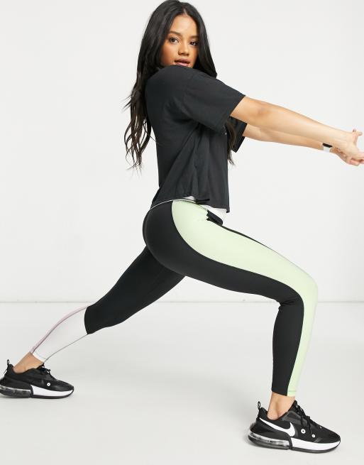 NIKE Women's ONE Tight-Fit Mid-Rise Colorblock 7/8 Training