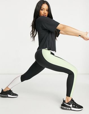 nike training one colour block tights