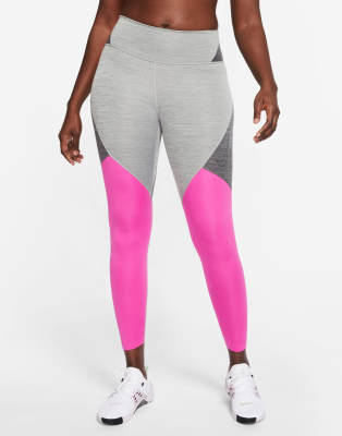 nike training leggings with gold sparkle trim