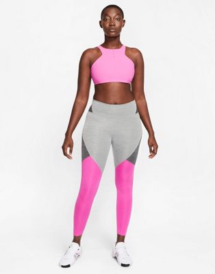 nike grey and pink leggings