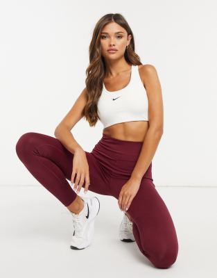 Nike One Tight Leggings In Burgundy-red