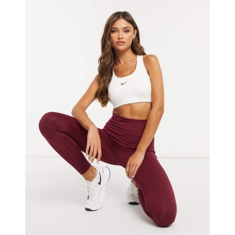 Nike Pro Training tights in burgundy