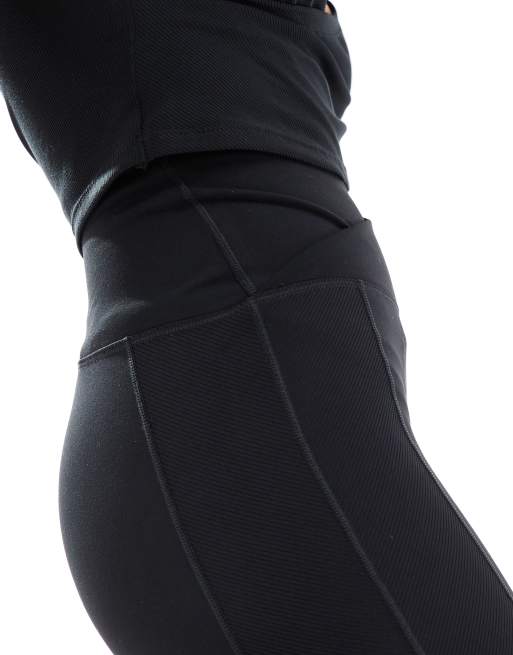 Nike Training One wrapped high waisted 5 inch legging shorts in black, 4 of 5