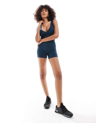 Nike One Wrapped High Waisted 5 Inch Legging Shorts In Black