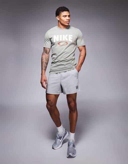 Nike Training oval logo t-shirt in khaki