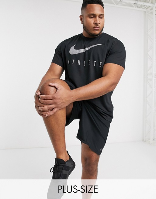 Nike Training Plus athlete swoosh t-shirt in black