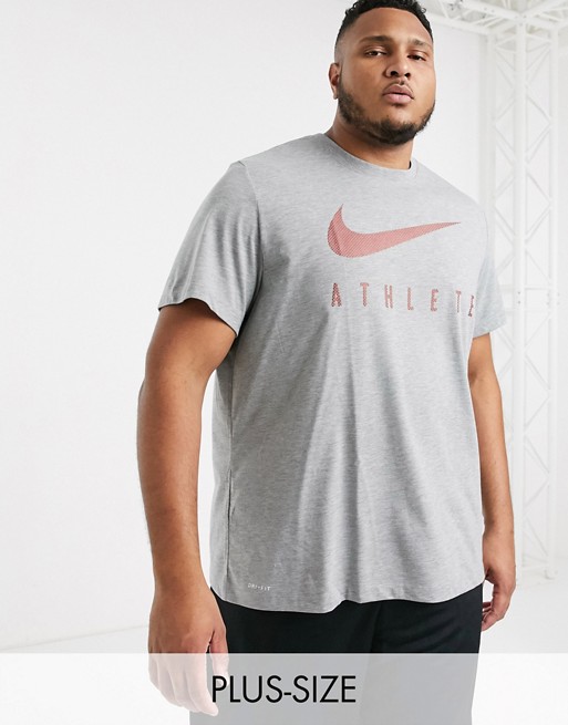 Nike Training Plus athlete swoosh t-shirt in grey