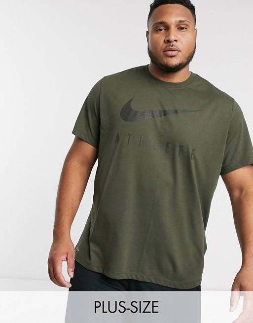 Nike Training Plus athlete swoosh t-shirt in khaki