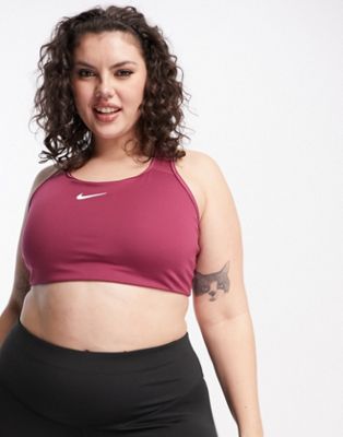 Nike Training Swoosh Plus dri fit padded bra in purple - ASOS Price Checker