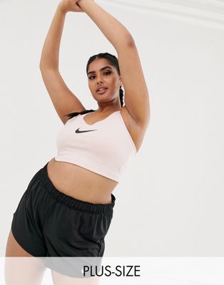 Nike Training – Plus Classic – Behå med Swoosh-logga-Rosa