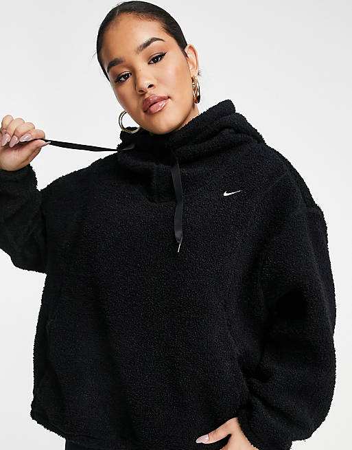 Women Nike Training Plus cosy hoodie in black 