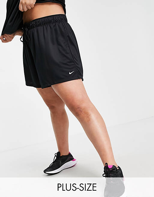 Women Nike Training Plus Dry attack shorts in black 