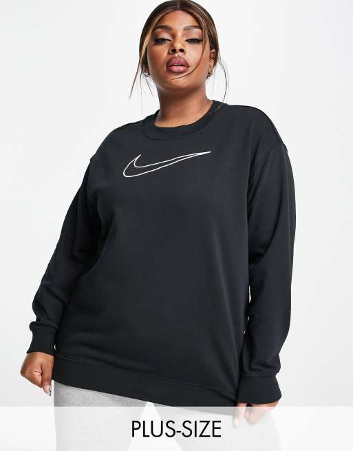 Nike Training Plus - Essential Get Fit Dri-FIT - Sweater met ronde hals in zwart
