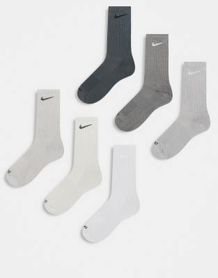Nike Training Plus - Everyday Cushioned - Lot de 6 paires de chaussettes - Gris