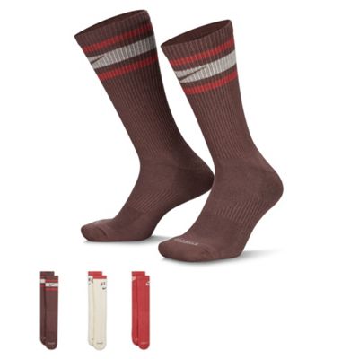 Nike Training Everyday Plus 3 pack socks in plum, ivory and red - ASOS Price Checker