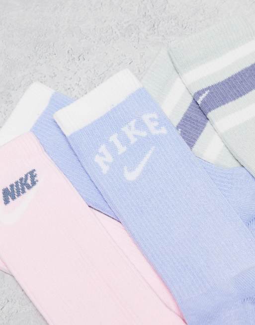 Nike Chaussettes - 3 Pack - Rose Clair/Bleu/Jaune