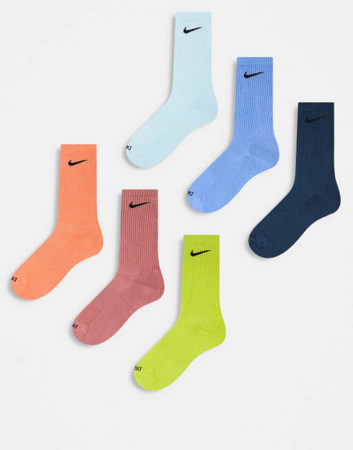 Nike Training Plus - EveryDay - Lot de 6 paires de chaussettes rembourrées - Multicolore
