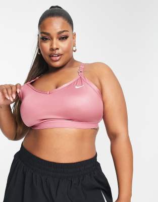 Nike Plus Size 2X Sports Bra Womens Swoosh Icon Clash Pink Dri-FIT  Medium-Impact