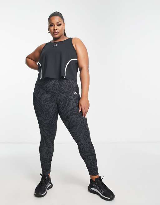Nike Training Plus - Icon Clash One - 7/8 Dri-FIT legging met hoge taille en print in zwart