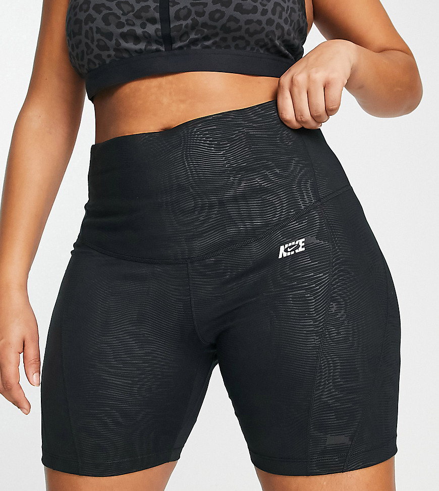 Nike Training Plus Icon Clash One Dri-FIT legging booty shorts in black