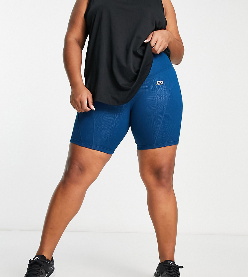 Nike Training Plus Icon Clash One Dri-FIT legging booty shorts in teal blue