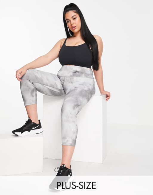 Nike Training Plus Icon Clash One Sculpt cropped tie dye leggings in grey ASOS