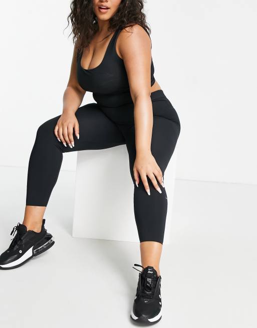 Nike Training Plus Luxe One Sculpt tight 7/8 leggings in black