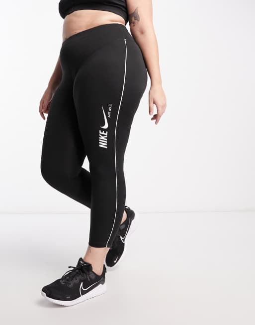 Nike Training Plus - One Dri-FIT - 7/8e legging met grafische print in zwart