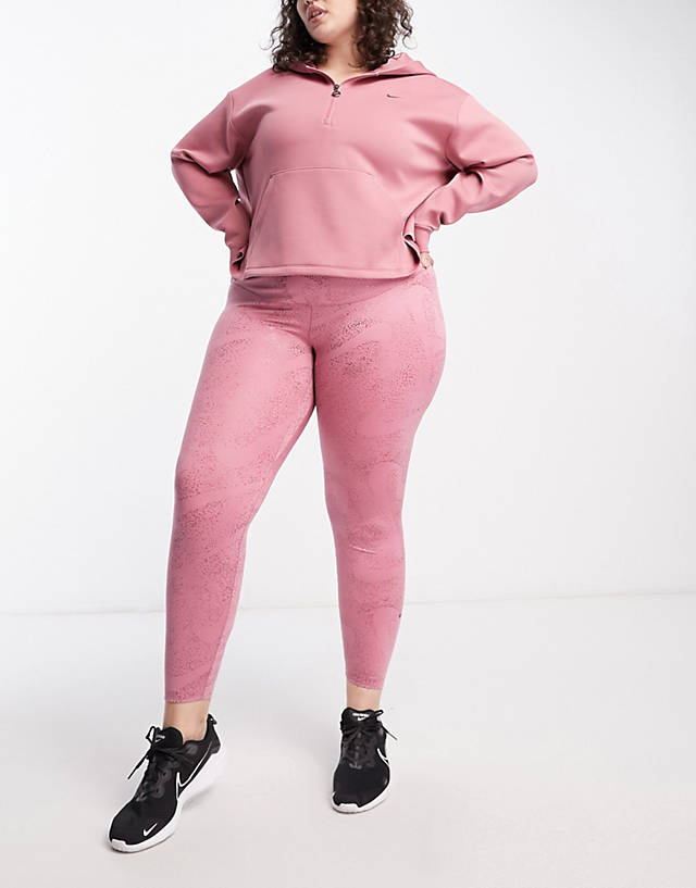 Nike Training - plus one dri-fit glitter printed leggings in pink